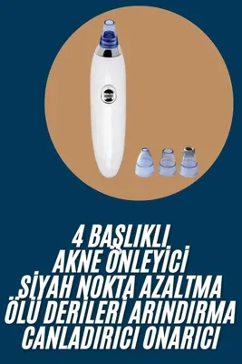 UCUZTEKNO 4 Başlıklı Vakumlu Siyah Nokta Ve Yüz Temizleme Cihazı