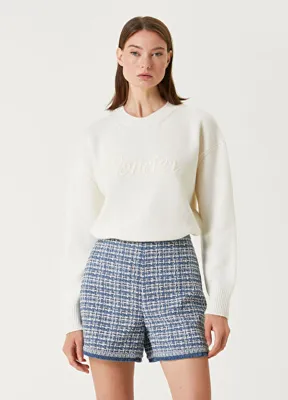 Moncler Beyaz Logolu Kazak