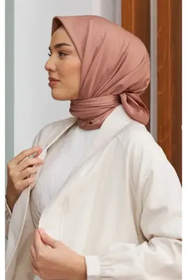 Silk Home Tivil Polyester Eşarp IST 11343-03 Pudra Düz Desen