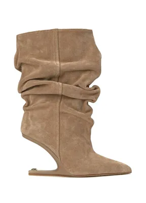 Balmain No Wedge Bej Kadın Süet Bot