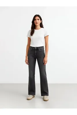 Ltb Julıana Yüksek Bel Boru Paça Mid Indigo Jean Pantolon