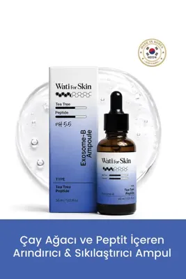 wati for skin Exosome-b Ampoule Tea Tree Peptide /Peptit Çay Ağacı Eksozom İçeren Arındırıcı Ve Sıkılaştırıcı Yoğun Ampul