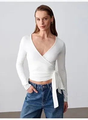 Dilvin 32645 Uzun Kollu Kruvaze Top