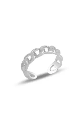 Söğütlü Silver Gümüş Rose Ayarlamalı Zincir Modeli Eklem Yüzük Sgtl11688rose
