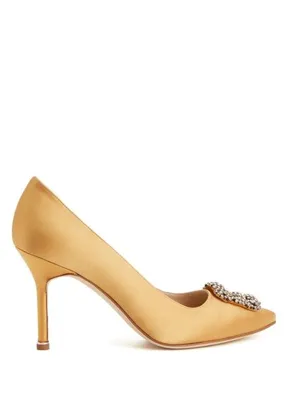 Manolo Blahnik Hangisi Gold Stiletto