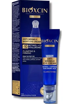 Bioxcin Age Reverse Gece Göz Kremi 15 ml – Retinol, Kolajen, Hyaluronik Asit ve Bitkisel Kompleks