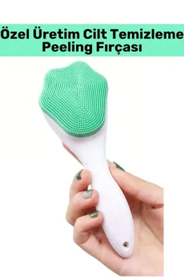 Wintoup Özel Ergonomik Saplı Masaj Etkili Sevimli Tasarım Cilt Bakım Yüz Makyaj Temizleme Peeling Fırçası