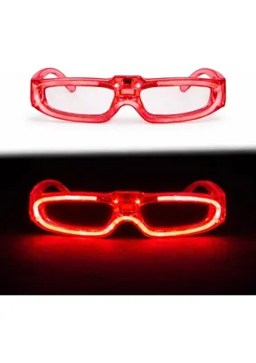 Efnaz Style Beyaz LED Işıklı Parti Gözlüğü 3 Modlu – Glow - Gece Eğlence Gözlüğü