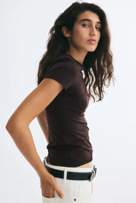 H&M Supima® Pamuklu Bedene Oturan Tişört