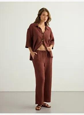 The Handloom Kaya Drawstring Pantolon - Kiremit