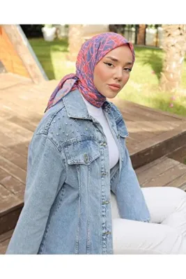 SHİROSA Kadın Taş İşlemeli Denim  Kot Ceket Açık Mavi