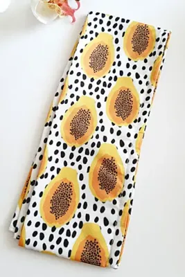 PETEK AKSESUAR Papaya Desenli Afrika Telli Bandana