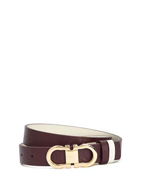 Ferragamo Bordo Çift Taraflı Kadın Deri Kemer