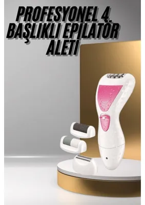 Hace Bazaar Ayak Törpü Başlıklı Epilatör Aleti 4 Başlıklı Taşınabilir Şarjlı Epilasyon Cihazı