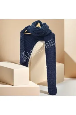 KAMİKAM Peluş, yumoş erkek ve kadın  el örgülü atkı şal