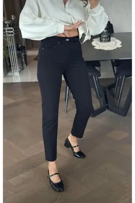 KAROL Siyah Mom Fit Jean