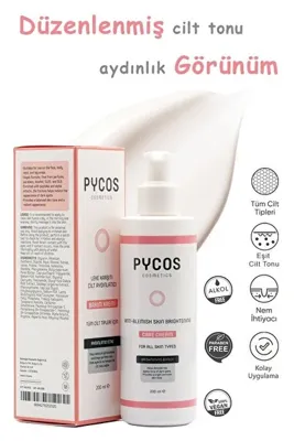 PYCOS COSMETICS Leke Karşıtı Cilt Beyazlatıcı, Cilt Tonu Eşitleyici Bakım Kremi 200 ml