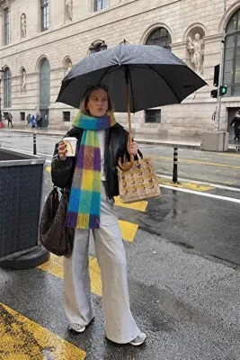 keisy Estela Atkı Yumuşak Dokulu Omuz Şalı Puffy