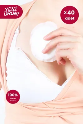 Bebekevi 40 Adet %100 Pamuk Göğüs Ucu Pedi - Tek Kullanımlık Göğüs Pedi