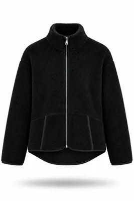 5in1Canpolat Siyah Polar Ceket 23236