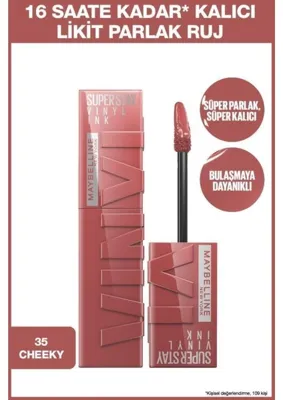 Maybelline New York Super Stay Vinyl Ink Uzun Süre Kalıcı Nude Tonlu Likit Parlak Ruj 120 Punchy
