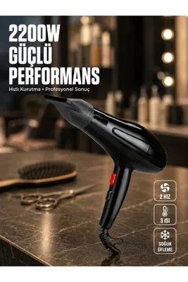 techora.sale Soğuk Üfleme Özellikli 2200W Profesyonel Fön Makinesi