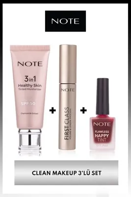 Note Cosmetics Clean Makeup 3'lü Makyaj Seti