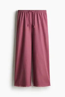 H&M Keten Karışımlı ve Büzgü Bağlı Pantolon