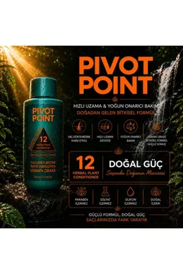 PIVOT POINT 12 Bitkili Saç Kremi 300 ml | Onarıcı Saç Bakım Kremi, Nemlendirici, Güçlendirici, Bitkisel Conditioner