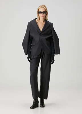 MM6 Maison Margiela Siyah Çizgili Yün Pantolon