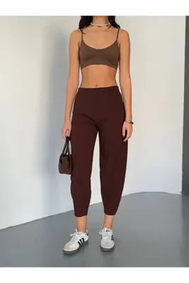 MossMoi Scuba Krep Kumaş Şalvar Model Balon Pantolon