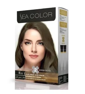 Sea Color 8.11 Yoğun Açık Küllü Kumral Kalıcı Krem Saç Boyası Vegan Özellikler ile 170 ml