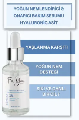 For You Gold Yoğun Nemlendirici & Onarıcı Bakım Serumu Hyaluronic Asit Allontoin Serum 30 Ml
