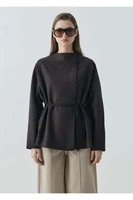 MODA AKSA 7788 BAĞCIKLI DİK YK CEKET KAHVE