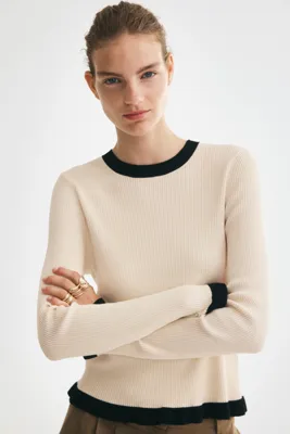 H&M Fırfırlı ve Lastik Örgülü Üst