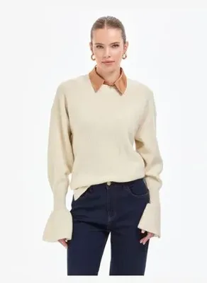 Pierre Cardin Ekru Regular Fit Yün Kazak50296484-VR019