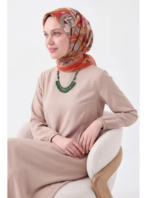 Silk Home Velora Eşarp Aura Floral Koyu Turuncu