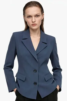 HAKKE Bele Oturan Dokuma Blazer CEKET