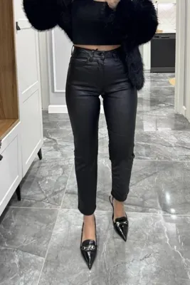 Banu Angay Marka Model Mumlu Kaplama Jean Siyah