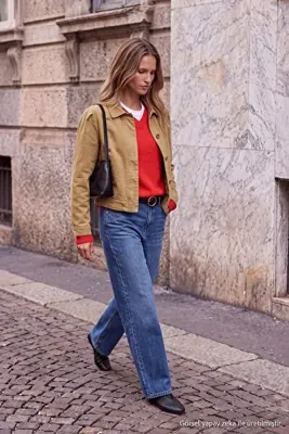 TRENDYOLMİLLA Wardrobe Essentials Taba Balon Kollu Regular Denim Ceket TWOAW27CE00014