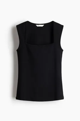 H&M Ribanalı ve Kare Yakalı Kolsuz Üst