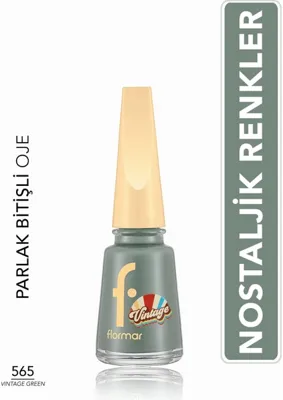 Flormar Vintage Romance Yüksek Pigmentli & Parlak Bitişli Oje 565 Vintage Green
