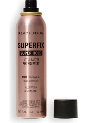 Makeup Revolution , Super Fix Misting Spray, Fissante Sprey Makyaj Malzemesi, Finish Opaco, Lunga Ten