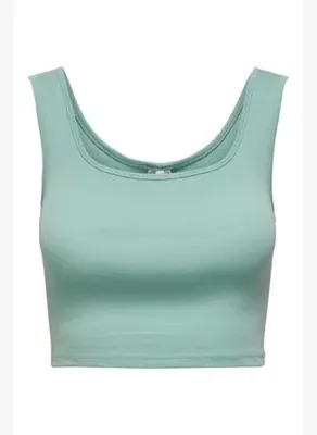 ONLY Kadın Kısa Cropped Top Yeşil - 15240303