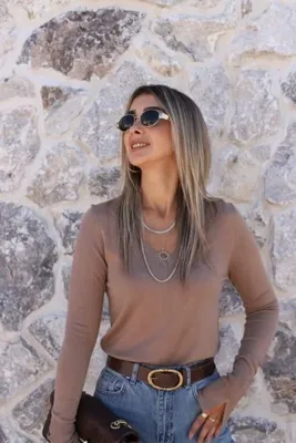 bytugcekaya Vizon Standart Beden V Yaka Kol Detay Kazak