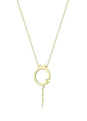 Bendis Design Deniz Ö Harfi Gold 925 Ayar Gümüş Kadın Kolye