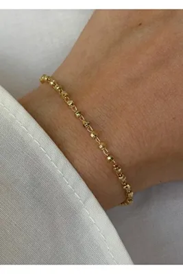 KİLİGİSTANBUL BİJUTERİ PARLAYAN TOPÇUK BİLEKLİK 16+5 CM