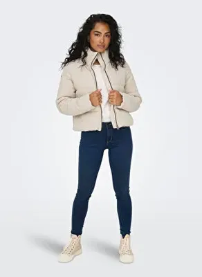 ONLY Taş Kadın Dik Düz Mont ONLNEWDOLLY CORDUROY PUFFER OTW NOO