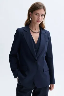 Mudo Kadın Lacivert Regular Fit Blazer Ceket