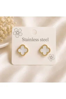 stainles steel SEDEFLİ YONCA KÜPE